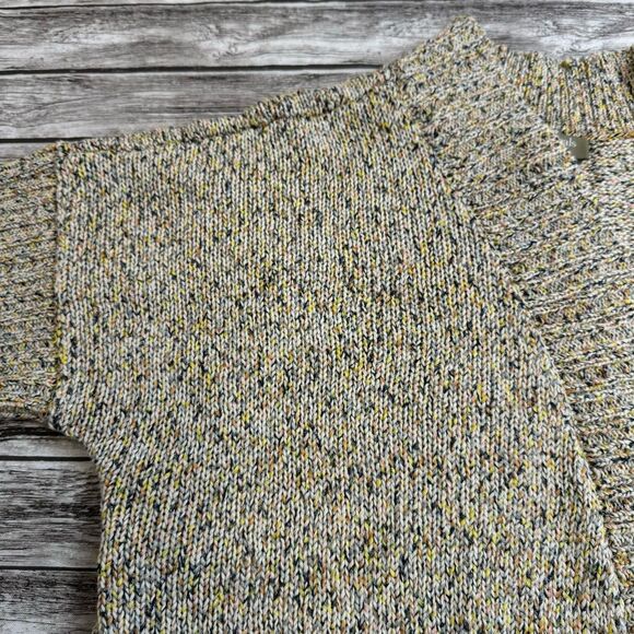 Naturals D&Co Women's Short Sleeve Open Multicolor Cardigan Sweater 1X Draped - Picture 7 of 16